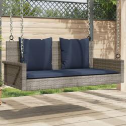 vidaXL szürke polyrattan hintapad párnákkal 119 x 56 x 48 cm (365633)