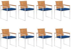 vidaXL 8 db tömör akácfa kerti szék párnákkal (3078549)