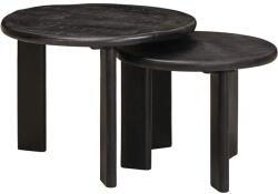 vidaXL Fészkelt Kávézó Asztalok 2 pcs Fehér Tömör Mangófát (4104651)