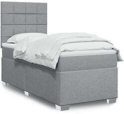 vidaXL világosszürke szövet rugós ágy matraccal 80 x 200 cm (3292615)