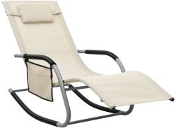 vidaXL krémszínű-szürke textilén napozóágy (310506)