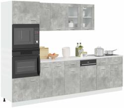 vidaXL Lyon 7 részes betonszürke szerelt fa konyhaszekrény szett (3324856)