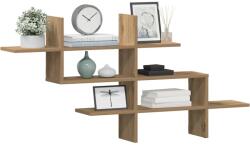 vidaXL kézműves tölgy színű szerelt fa fali polc 124, 5 x 18 x 60, 5 cm (853271)