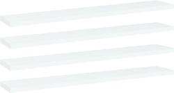 vidaXL 4 db fehér szerelt fa könyvespolc 60 x 10 x 1, 5 cm (805202)