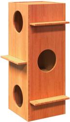 vidaXL Macskaház viaszbarna 43x43x90 cm tömör fa fenyőfa (859300)