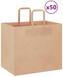 vidaXL 50 db barna papírzacskók fogantyúkkal 32x22x28 cm (4101806)