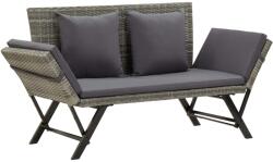 vidaXL szürke polyrattan kerti pad párnával 176 cm (317183)