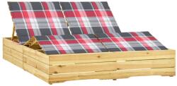 vidaXL impregnált fenyőfa kétszemélyes napozóágy párnákkal (3065997)