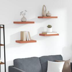 vidaXL Falpolc Falra szerelhető 4 pcs Piros 40 x 23, 5 x 4 cm Faanyag (42019922)