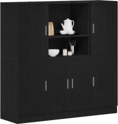 vidaXL 3 részes fekete szerelt fa Konyhai szekrénygarnitúrák (3324152)