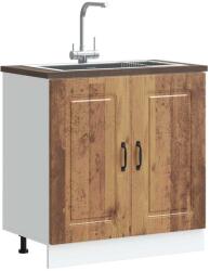 vidaXL Mosogató aljzat szekrény Kalmar régi fa 80x46x81, 5cm műanyag fa (853455)