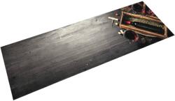 vidaXL mosható boros üveg mintás bársony konyhai szőnyeg 45x150 cm (4005602)