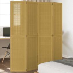 vidaXL 4 paneles barna tömör császárfa térelválasztó (358818)