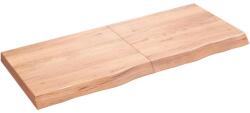 vidaXL világosbarna kezelt tömör tölgyfa fali polc 120 x 50 x (2-6) cm (363697)