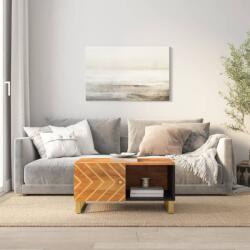 vidaXL barna és fekete tömör mangófa dohányzóasztal 80 x 50 x 40 cm (356787)