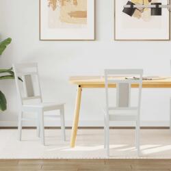 vidaXL Étkezőszék 2 pcs Fehér Tömör Gumi Fa (42020507)