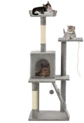 vidaXL szürke macskabútor szizál kaparófákkal 120 cm (170590)