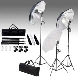 vidaXL stúdióvilágítás szett állvánnyal és ernyővel 24 watt (190041)