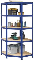vidaXL 5 szintes kék acél és szerelt fa sarokpolc (4016964)