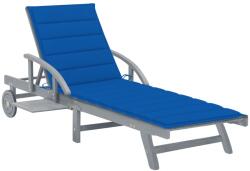 vidaXL tömör akácfa kerti napozóágy párnával (3061339)