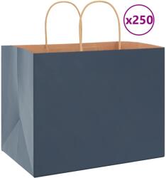 vidaXL 250 db kék papírzacskók fogantyúkkal 32x22x24 cm (4101707)
