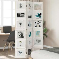 vidaXL 3 paneles fehér tömör császárfa térelválasztó (358687)