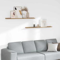 vidaXL Falpolc polcokkal tárolóval 2 pcs Barna 115 x 9 x 3 cm Faanyag (42020015)