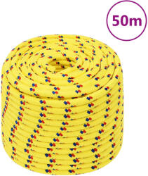 vidaXL sárga polipropilén hajókötél 12 mm 50 m (152618)