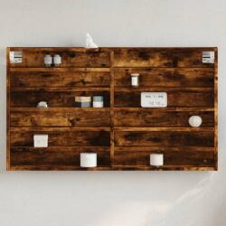 vidaXL füstös tölgy színű szerelt fa vitrinszekrény 100 x 8, 5 x 58 cm (847944)