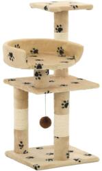 vidaXL bézs, mancsmintás macskabútor szizál kaparófákkal 65 cm (170610)