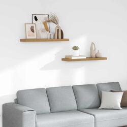 vidaXL Falpolc Falra szerelhető 2 pcs Barna 80 x 23, 5 x 4 cm Faanyag (42019951)
