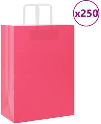 vidaXL 250 db rózsaszín papírzacskók fogantyúkkal 32x17x44 cm (4101902)