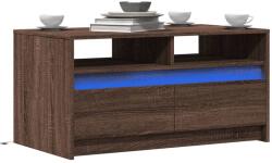 vidaXL barna tölgy színű szerelt fa dohányzóasztal LED-világítással (851997)