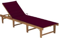 vidaXL összecsukható tömör akácfa napozóágy párnával (3064173)