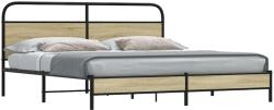 vidaXL sonoma tölgy színű fém ágykeret matrac nélkül 183 x 213 cm (3318685)