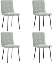 vidaXL 4 db világosszürke bársony étkezőszék (3315157)
