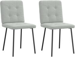 vidaXL 2 db világosszürke bársony étkezőszék (4101057)