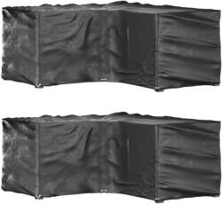 vidaXL 2 db L-alakú kerti bútorhuzat 16 fűzőlyukkal 215x215x90 cm (3155371)