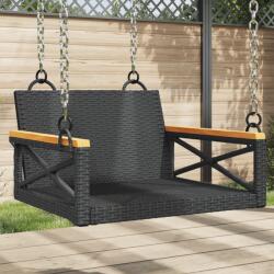 vidaXL fekete polyrattan hintapad 63 x 62 x 40 cm (368170)
