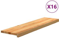 vidaXL 16 db tömör tölgyfa világosbarna lépcsőfokok 100x30x2 cm (3282998)