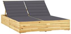vidaXL impregnált fenyőfa kétszemélyes napozóágy antracit párnákkal (3065969)