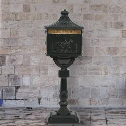 vidaXL zöld, vintage stílusú, rozsdamentes alumínium álló postaláda (43893)