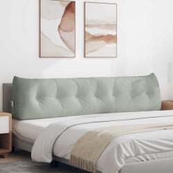 vidaXL Hátpárna Világosszürke 200 x 24 x 50 cm Bársony (42014603)