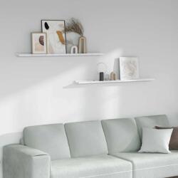 vidaXL Falpolc polcokkal 2 pcs Fehér márvány 115 x 9 x 3 cm Faanyag (42020025)