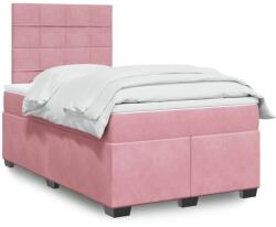 vidaXL rózsaszín bársony rugós ágy matraccal 120 x 200 cm (3293187)