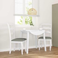 vidaXL 2 db fehér tömörfa gumiból készült étkezőszékek párnákkal (4102495)