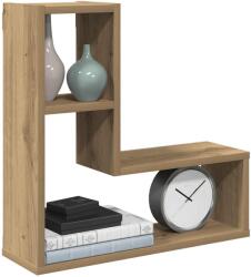 vidaXL 2 db kézműves tölgyszínű szerelt fa fali kockapolc 50x15x50 cm (856605)