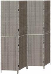 vidaXL Szobaelválasztó Szürke 195 x 180 cm polirattan (42003674)