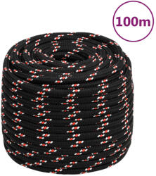 vidaXL fekete polipropilén hajókötél 16 mm 100 m (152362)