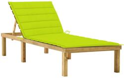 vidaXL impregnált fenyőfa napozóágy élénkzöld párnával (3065860)